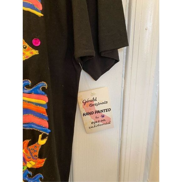 Vtg dead stock Y2K eyes on California hand-painted, puffy paint T-shirt ￼ - Picture 4 of 5